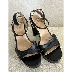 Naturalizer Women's 8M Mallory Ankle Strap Platform Strappy Heeled Sandals Black